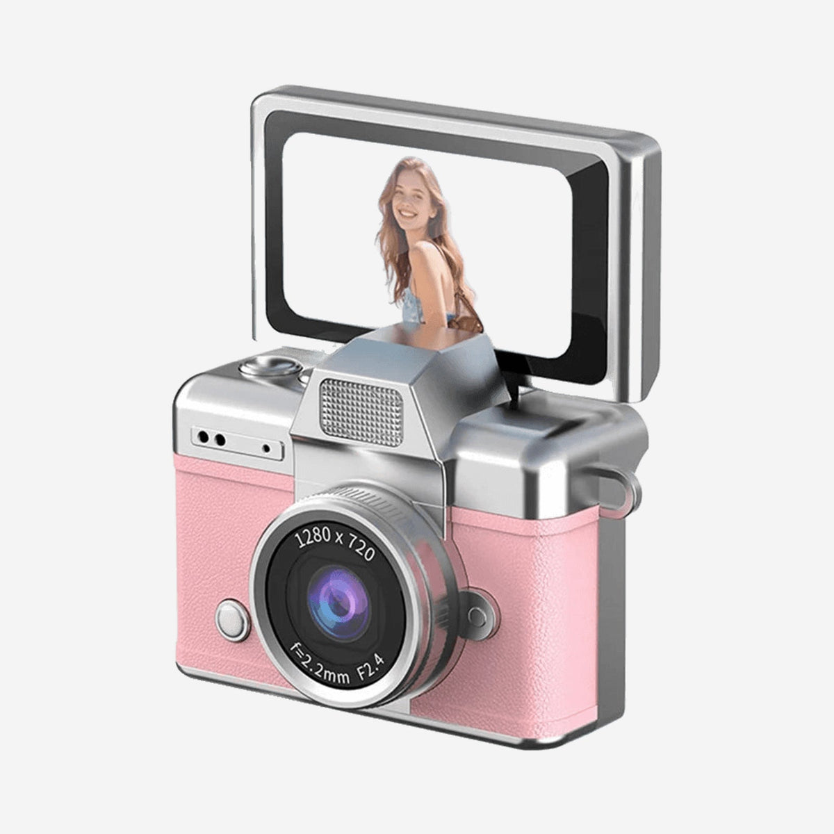 Mini retro thumb camera met 1,47 inch klapscherm – HD digitale camera met video-opname – Roze