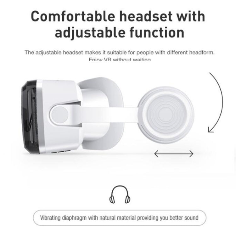 VR Shinecon G04BS VR bril met Bluetooth audio, zijaanzicht