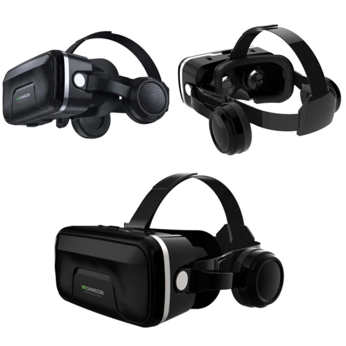 VR Shinecon G04EA zwart – zij-, binnen- en vooraanzicht