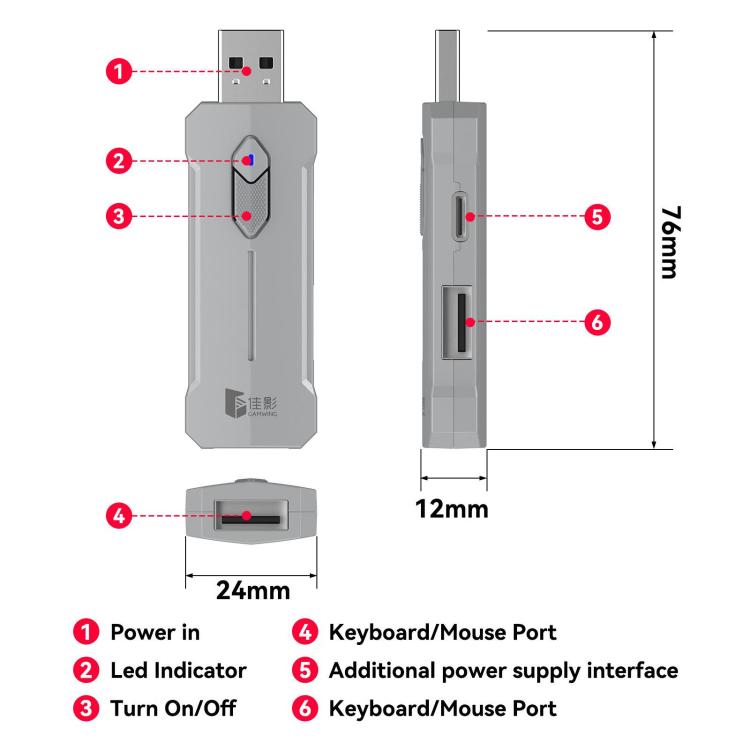 Gamwing X8 converter – tweede aanzicht