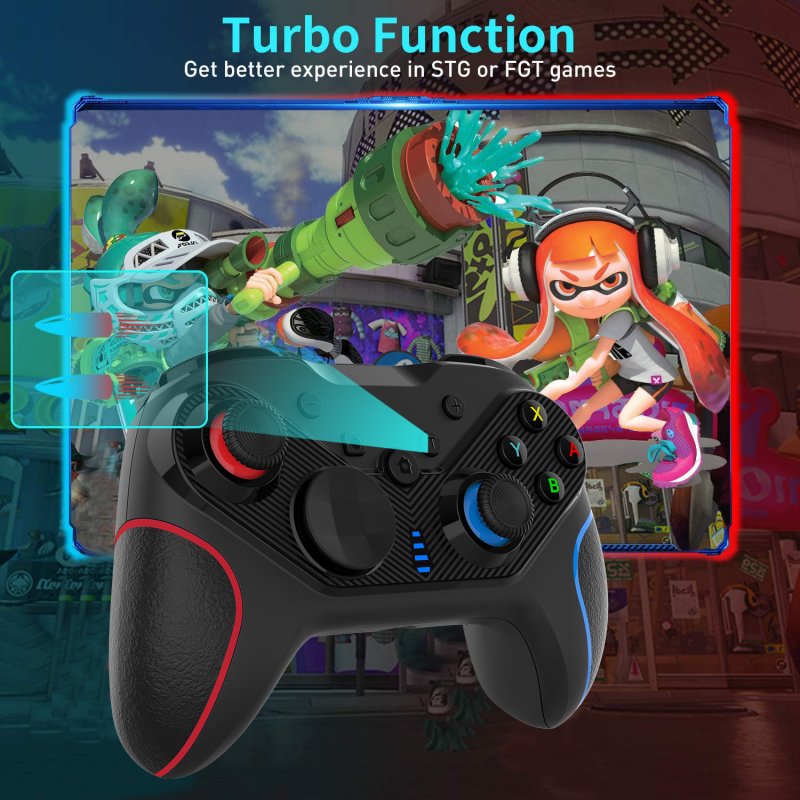 MINGPIN S818 draadloze gamecontroller zwart – achteraanzicht