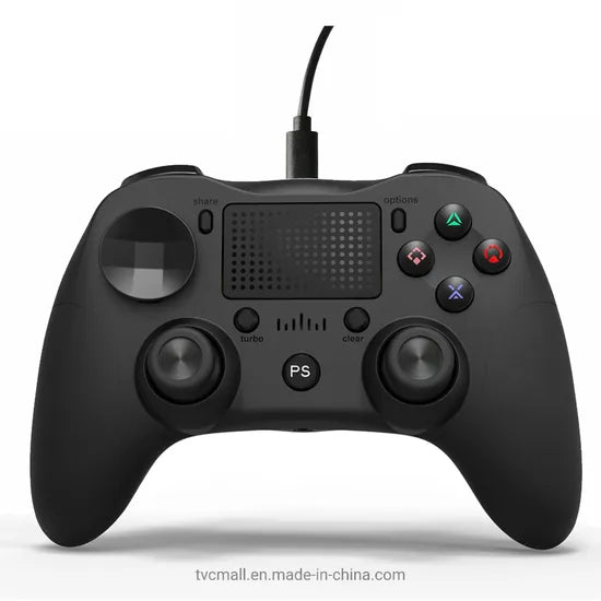MINGPIN P912W bedrade gamecontroller zwart – schuin aanzicht