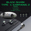 Black Shark Type-C Earphones 2 zwart – detailweergave en oordopmaten