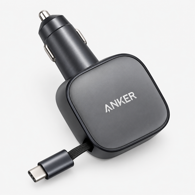 Anker Nano Autolader met Uittrekbare USB-C Kabel | 75W