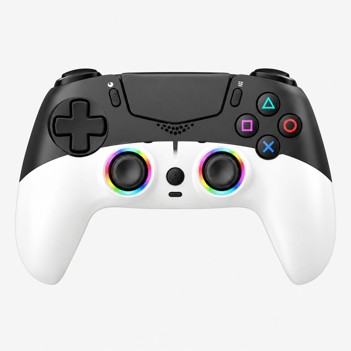 Tweekleurige gamecontroller wit zwart – voorkant