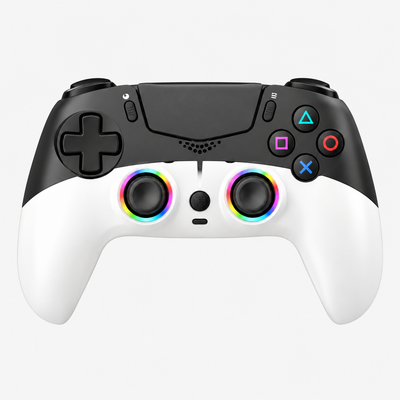 Tweekleurige gamecontroller wit zwart – voorkant