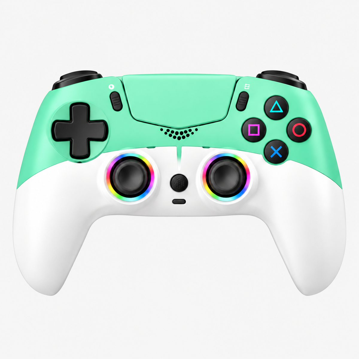 Tweekleurige gamecontroller groen wit – voorkant