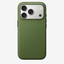 Merkloos geweven hoesje voor iPhone 17 Pro Groen zonder logo – achteraanzicht