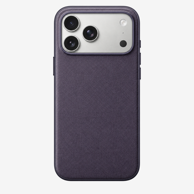 Merkloos geweven hoesje voor iPhone 17 Pro Max Paars zonder logo – achteraanzicht