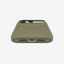 Siliconenhoesje voor iPhone 18 Pro in Olive, onderaanzicht, zonder logo op lichtgrijze achtergrond