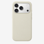 Siliconenhoesje voor iPhone 18 Pro in Vanilla, achteraanzicht, zonder logo op lichtgrijze achtergrond