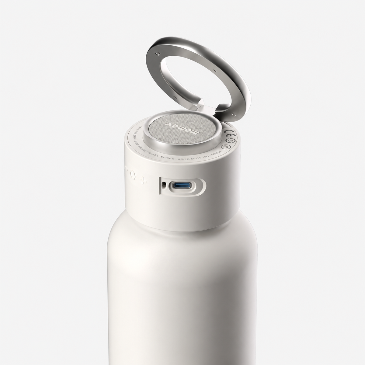 Momax 1-Vibe Bottle 750 ml Wit USB-C aansluiting en ring