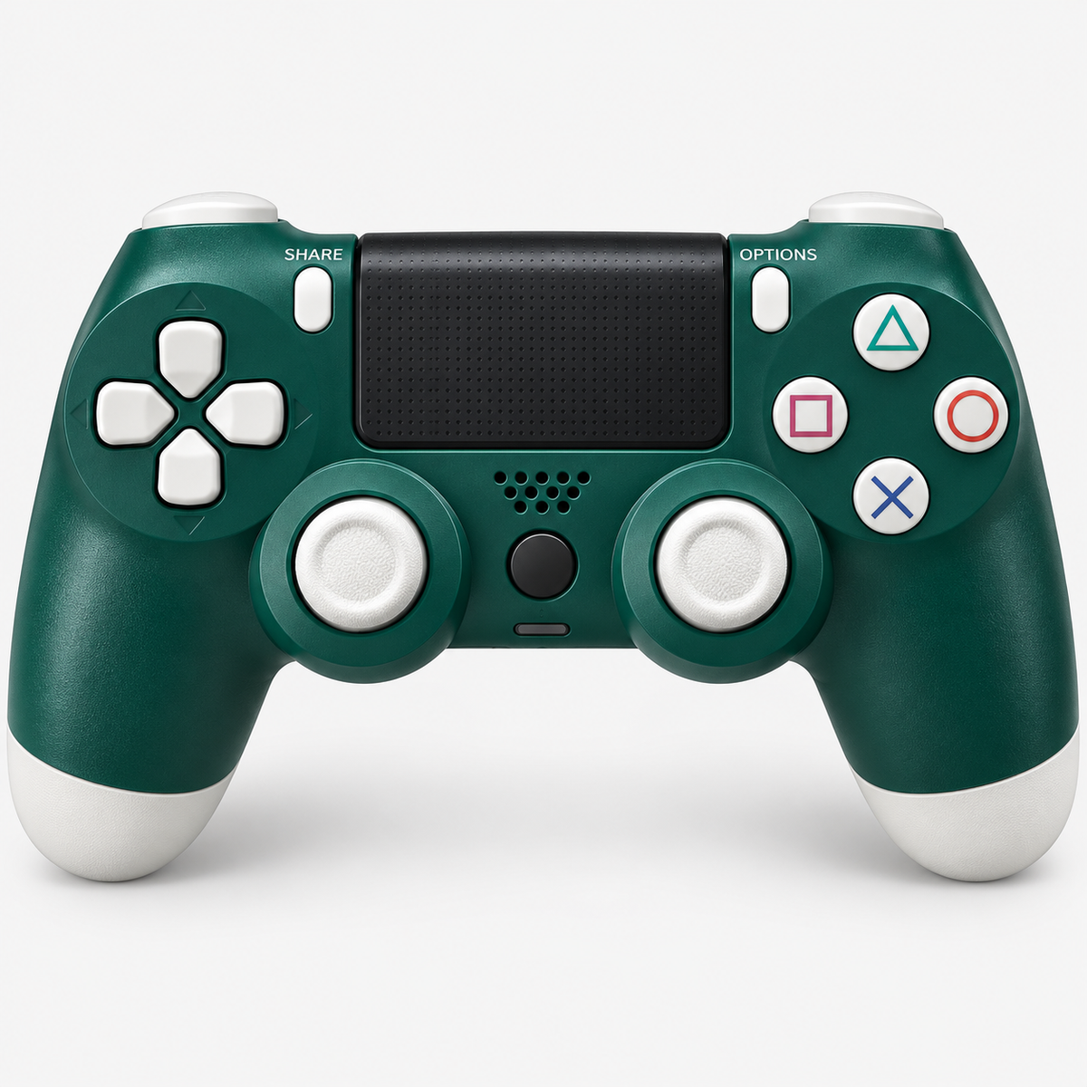 Merkloze PS4-controller Groen/wit (Alpine Green) – vooraanzicht (kleurillustratie)