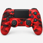 Merkloze PS4-controller Rood camouflage (Red Camouflage) – vooraanzicht (kleurillustratie)
