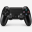 Merkloze PS4-controller Zwart (Jet Black) – vooraanzicht (kleurillustratie)