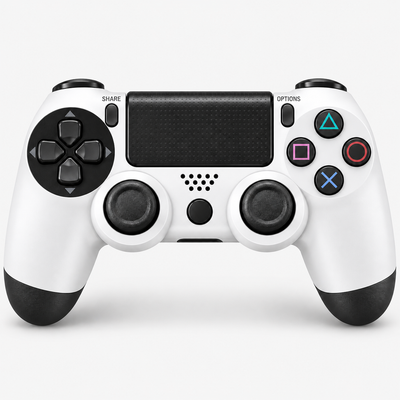 Merkloze PS4-controller Wit/zwart (Glacier White) – vooraanzicht (kleurillustratie)