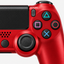 Merkloze PS4-controller Rood (Magma Red) – detail actieknoppen (kleurillustratie)
