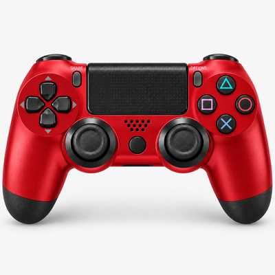 Merkloze PS4-controller Rood (Magma Red) – vooraanzicht (kleurillustratie)