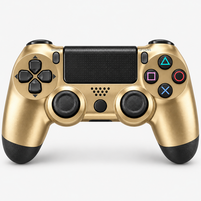 Merkloze PS4-controller Goud (Gold) – vooraanzicht (kleurillustratie)