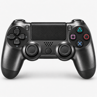 Merkloze PS4-controller Staalzwart (Steel Black) – vooraanzicht (kleurillustratie)