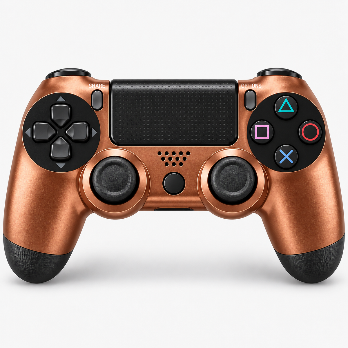 Merkloze PS4-controller Koper (Metallic Copper) – vooraanzicht (kleurillustratie)