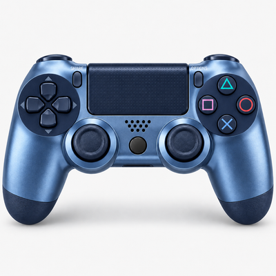 Merkloze PS4-controller Titaniumblauw (Titanium Blue) – vooraanzicht (kleurillustratie)