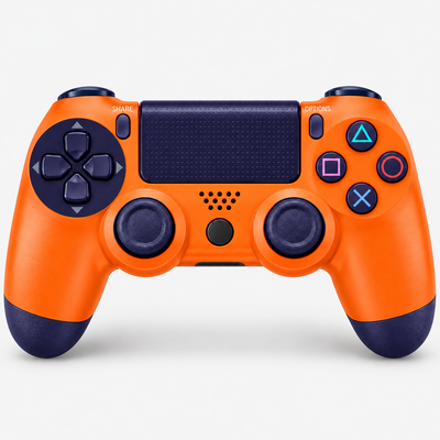 Merkloze PS4-controller Oranje (Sunset Orange) – vooraanzicht (kleurillustratie)