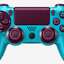 Merkloze PS4-controller Blauw/paars (Berry Blue) – detail analoge sticks (kleurillustratie)